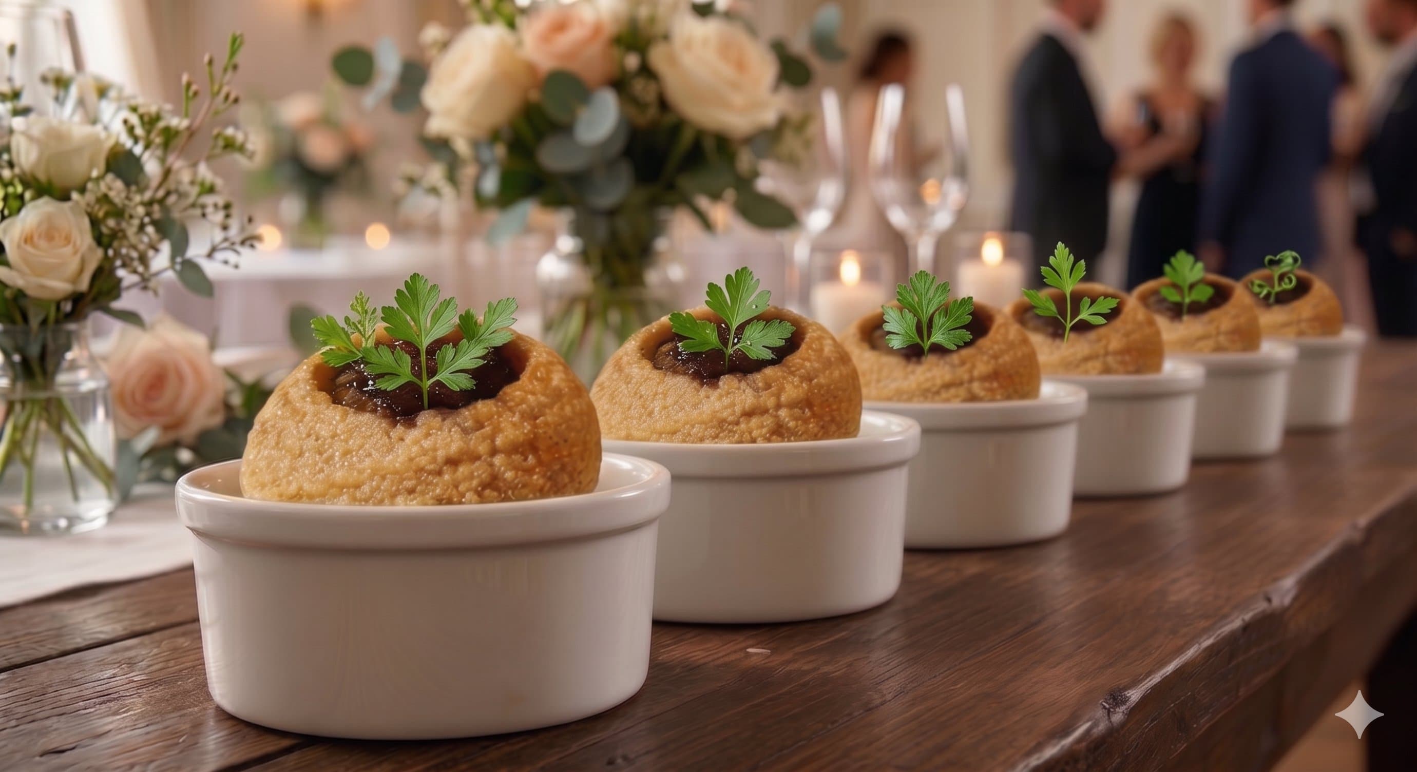 Levantine artisan stations served at a wedding celebration